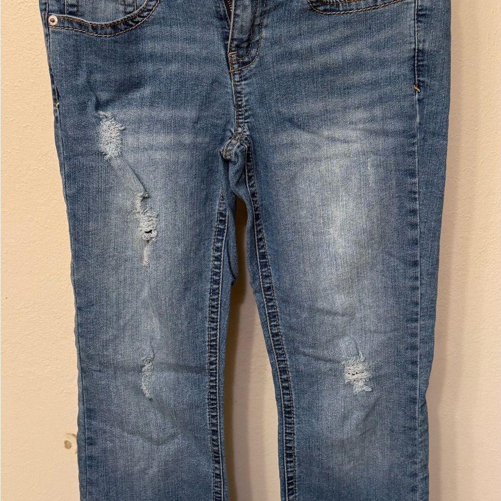 No Boundaries Blue Distressed Boyfriend Jeans